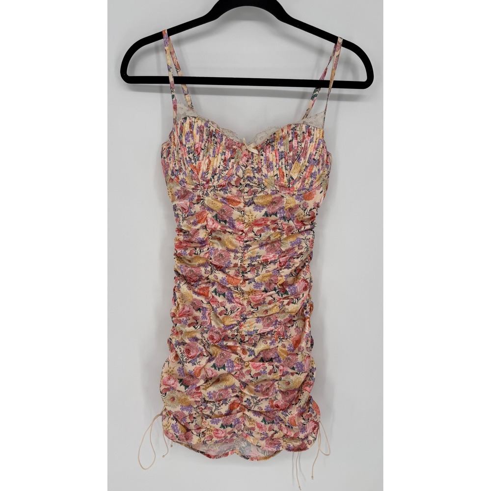 FOR LOVE & LEMONS GARDENIA FLORAL SATIN LACE MINI DRESS SMALL GARDEN SEXY‎ DATE